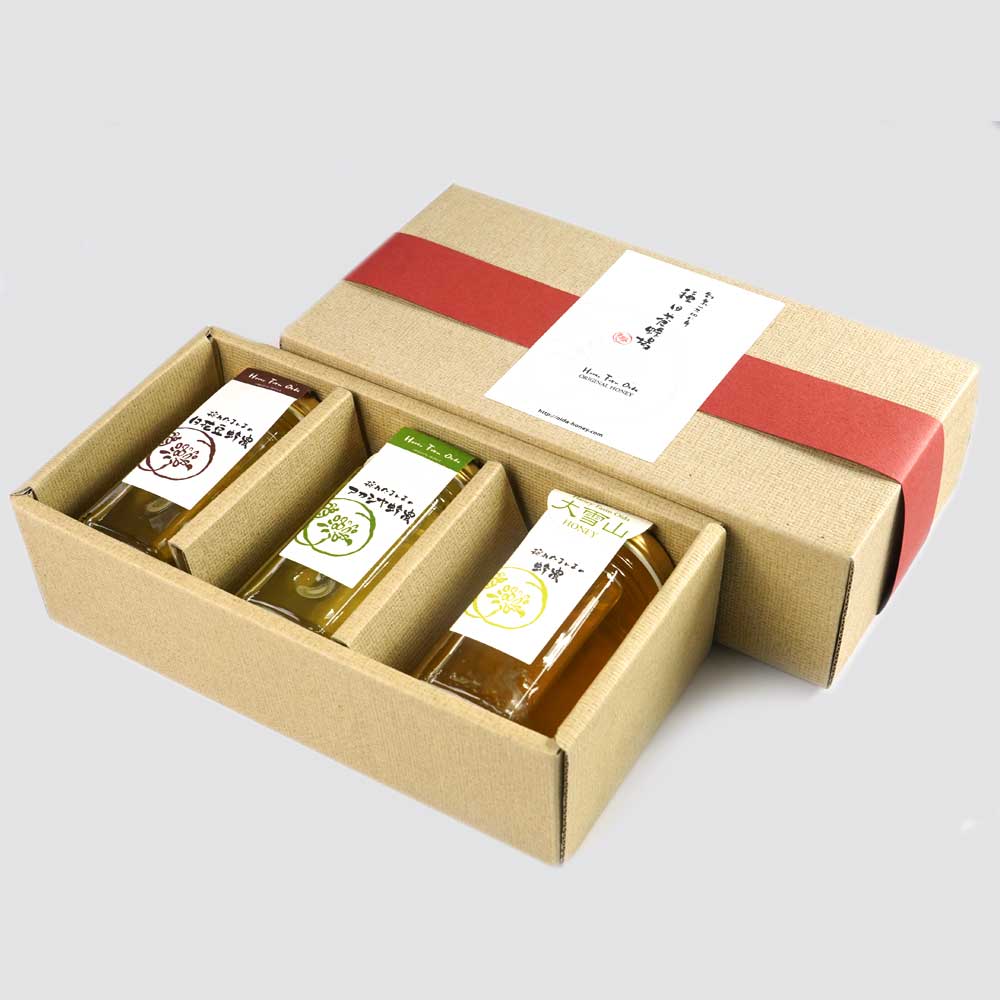 北海道セット 白花豆蜂蜜、アカシア蜂蜜、大雪山蜂蜜 種田養蜂場