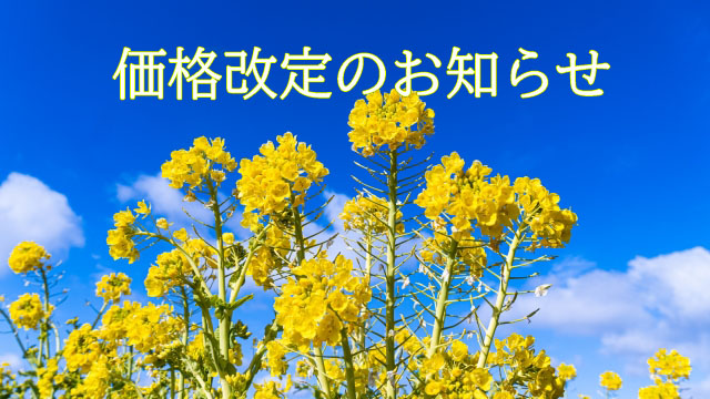 価格改定のお知らせ